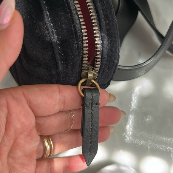 Gucci Black Velvet Oval Fanny Pack Marmont GG AUTHENTIC - Picture 12 of 16